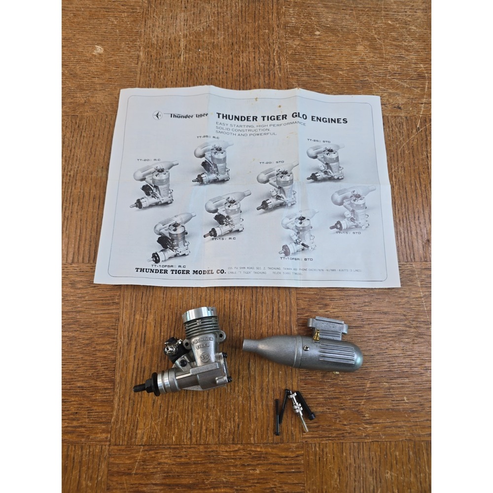 Thunder Tiger 15 RC Engine w/ Muffler - UNTESTED